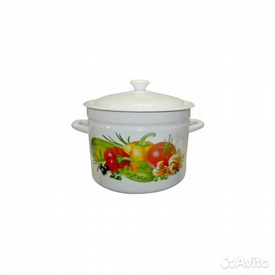 Кастрюля 9,0 л цил.борт Палитра вкуса белый