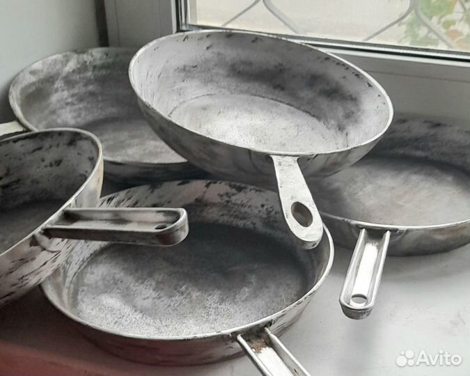 Сковородки из алюминия Винтаж СССР. Чищенные