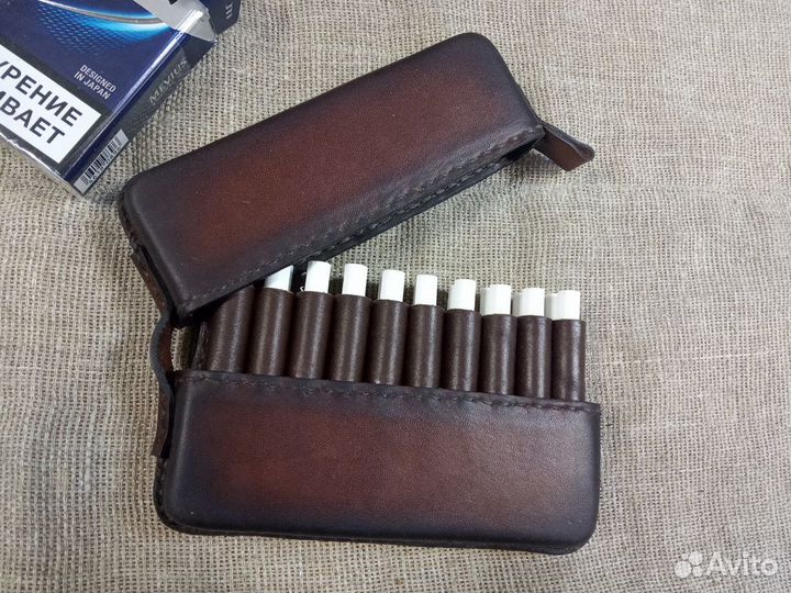 Портсигар кожаный классика