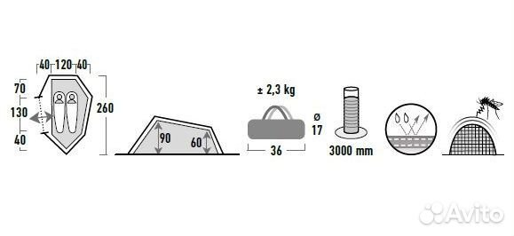 Палатка High Peak Sparrow 2 LW