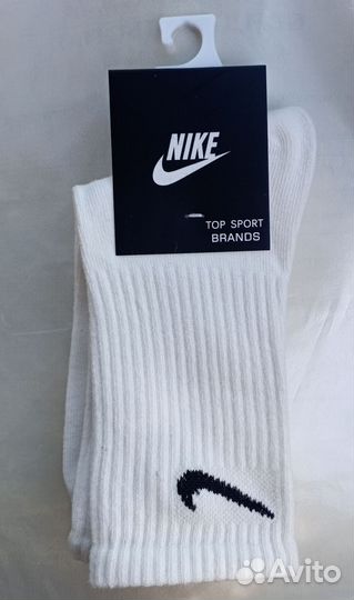 Носки nike высокие белые упаковка 3 пары