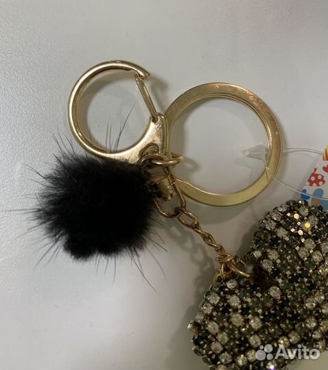 Брелок «Сердце» со стразами, новый