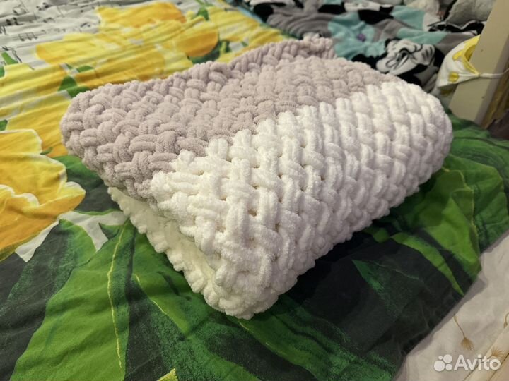 Пледы из ализе пуффи ручная работа