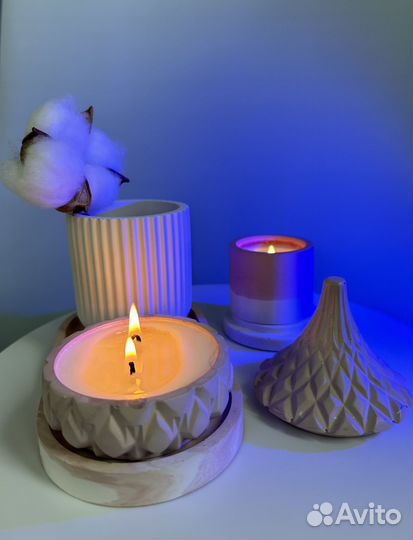 Гипсовые наборы (свеча, шкатулка, ваза, поднос)