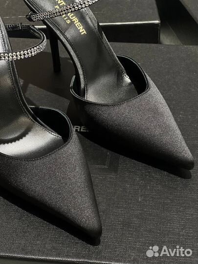 Мюли Saint Laurent со стразами