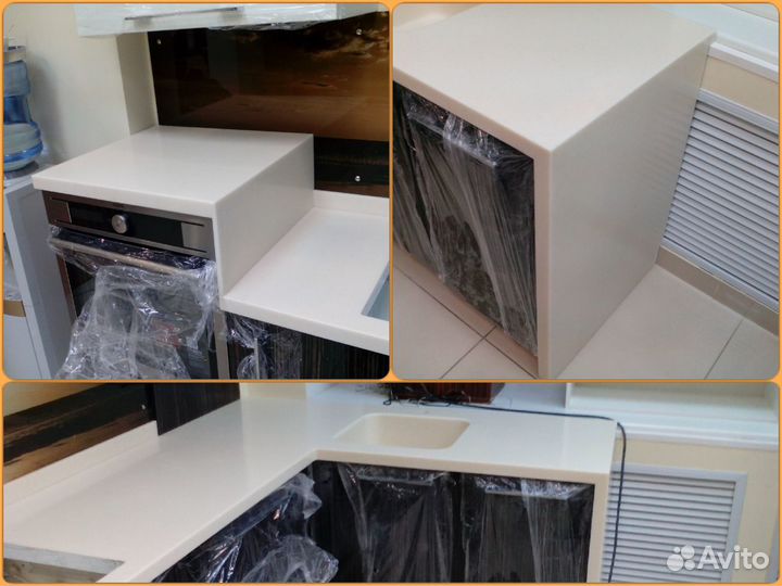 Столешница из акрилового и кварцевого камня