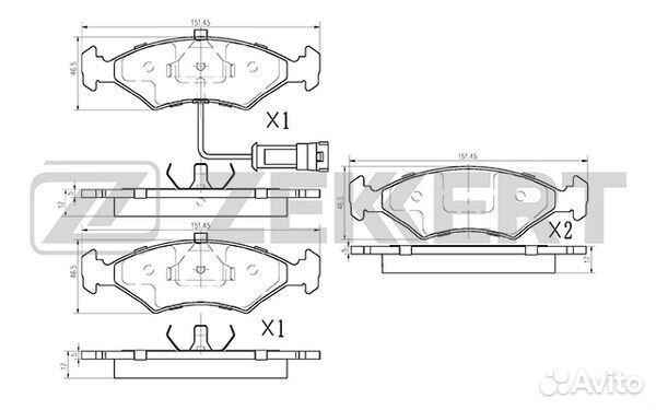 Zekkert BS-1010 Колодки тормозные передние дисковы