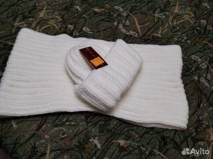 Шапка и снуд для девушки женщины п/ш зима толстая