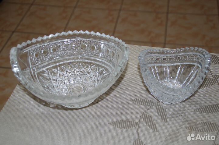 Вазы хрустальные, блюдо под лимон СССР