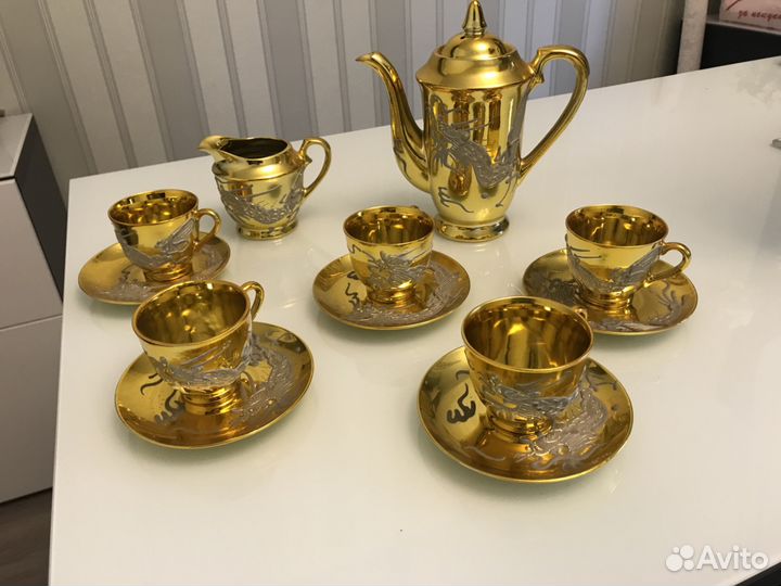 Сервиз кофейный золотой дракон