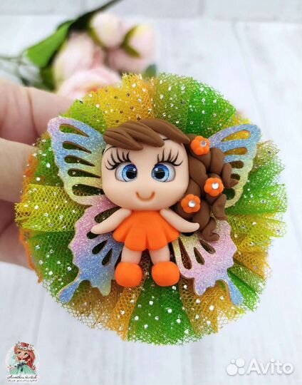 Бантики с полимерными куколками