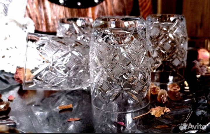 Набор, хрусталь штоф (графин) и рюмки 5 шт