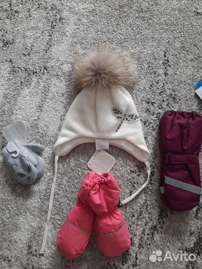 Новая шапка Baby go краги Lassie варежки