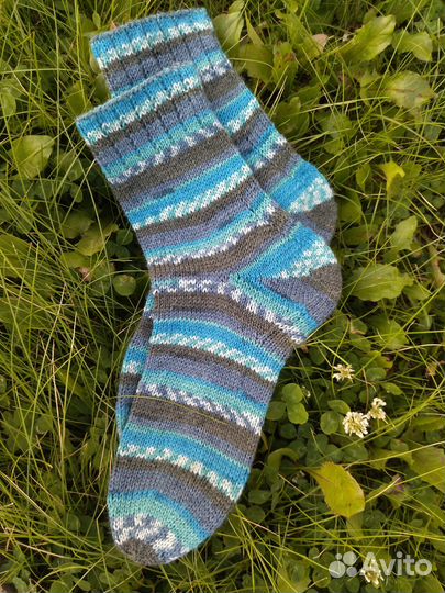 Вязаные шерстяные носки,ручная работа