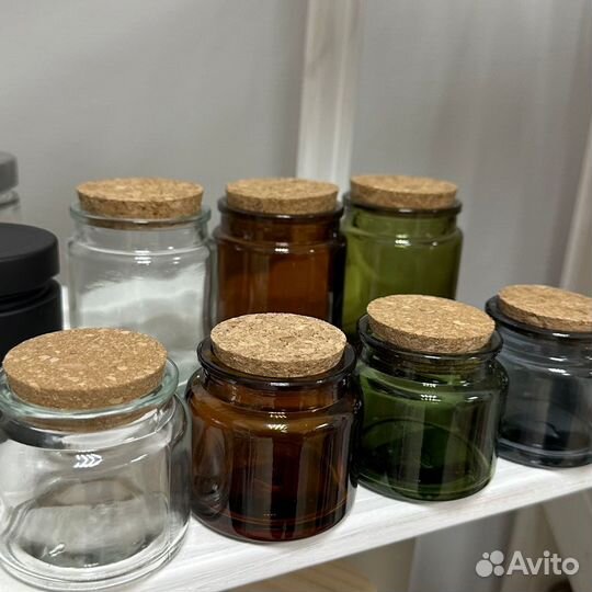 Баночки для свечей с пробковой крышкой