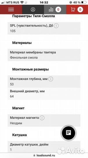 Высокочастотный динамик pride solo 40