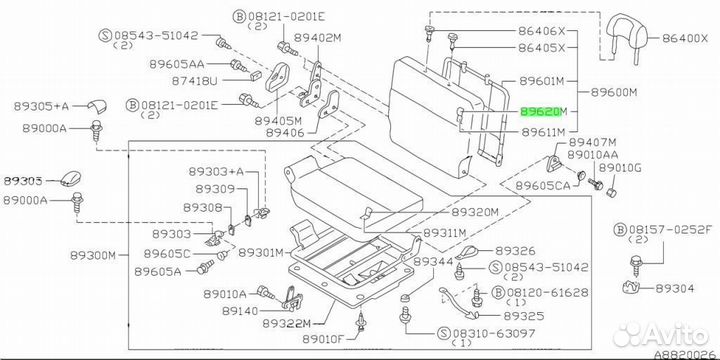 Отделка В сборе, RH третьей спинки сиденья;отделка