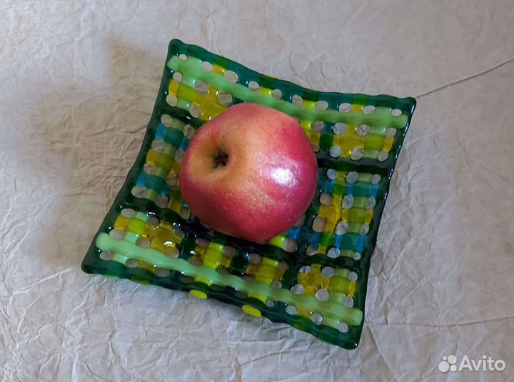 Конфетница стекло,ручная работа