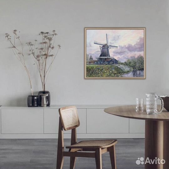 Картина маслом Мельница