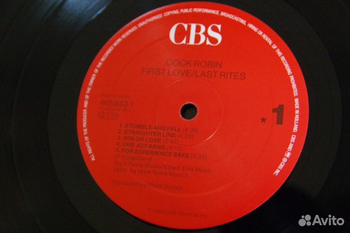 Cock Robin 1985 1989 фирменный винил