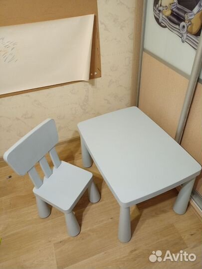 Детский Стол и стул IKEA маммут