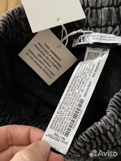 Широкие хлопковые штаны Zara оригинал S Washed