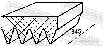 Ремень поликлиновой 4PK845 88126-4L845 4PK845 B