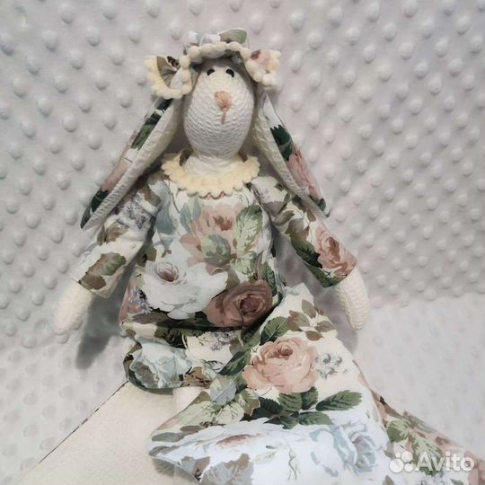 Плед покрывало Тильда зайка вафельное полотно