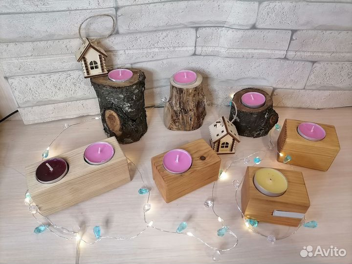 Подсвечник из дерева