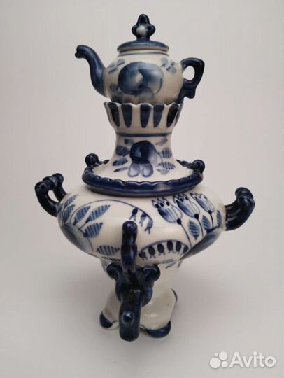 Самовар фарфор гжель СССР