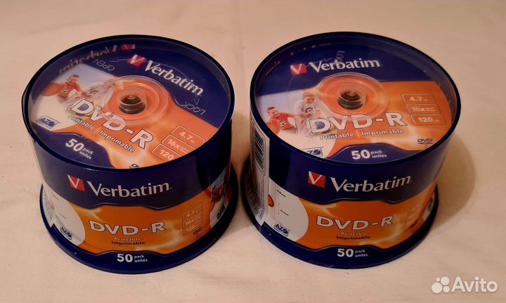 DVD диски Verbatim, новая упаковка, 50 шт