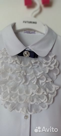 Блуза школьная нарядная 128-134-140