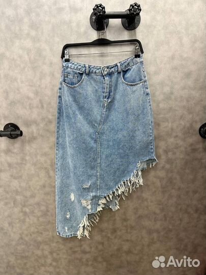 Юбка джинсовая рваная