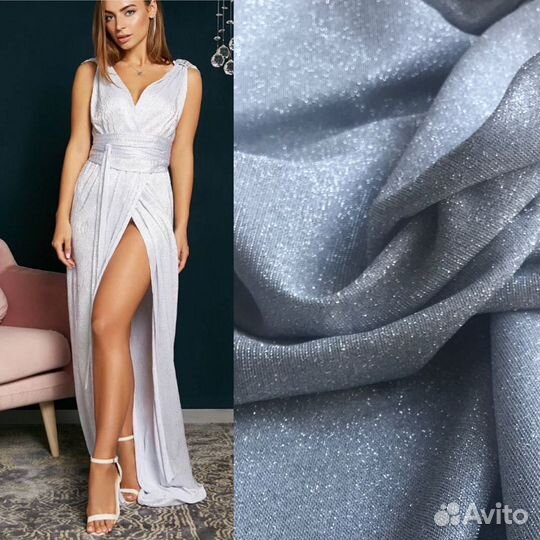 Ткань трикотаж с люрексом и блестками