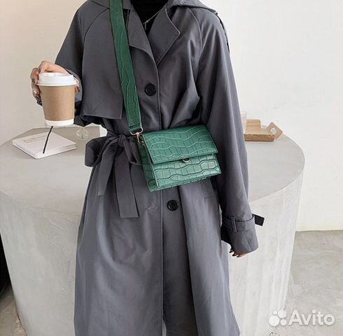 Сумка на плечо маленькая зеленая