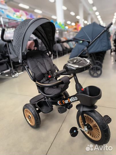 Детский трехколесный велосипед коляска