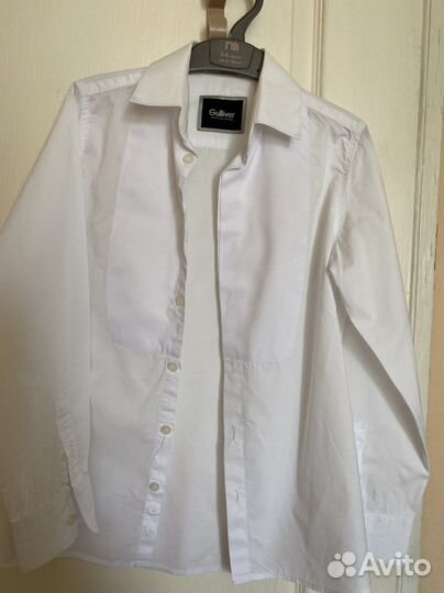 Рубашка белая детская на мальчика 140 размер