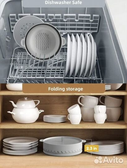 Силиконовая попкорница серая с крышкой, новая