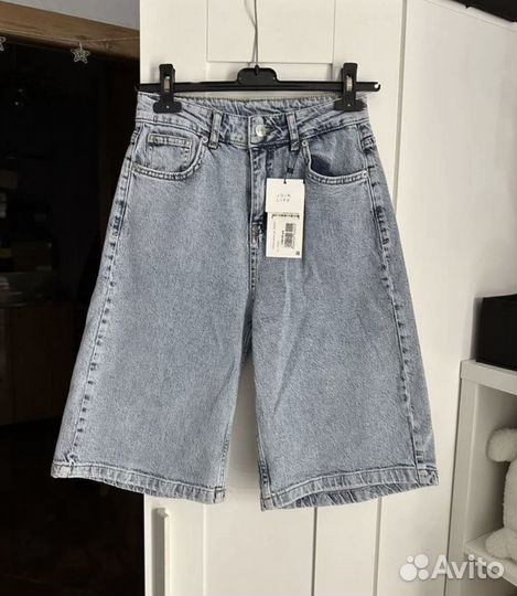 Джинсовые шорты бермуды
