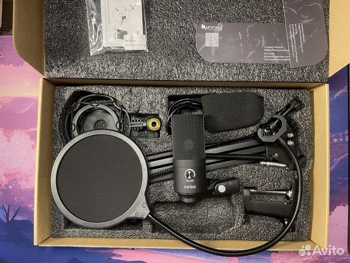 Конденсаторный USB микрофон Fifine (комплект)