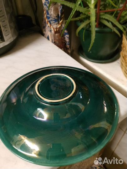 Блюдо. Зик. Цвет малахит