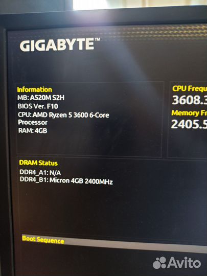 Ryzen 5 3600 и MB A520M