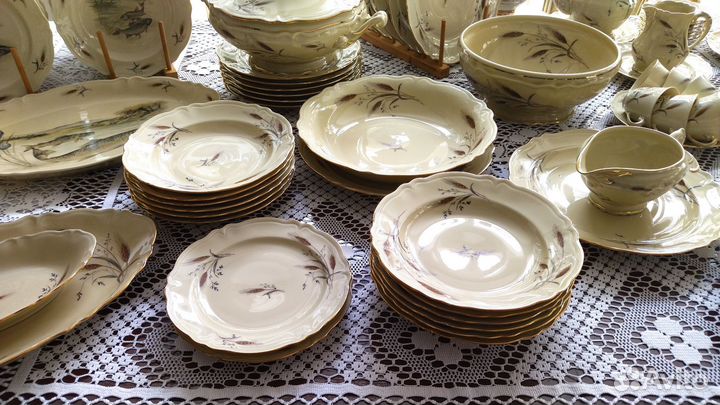 Столовый сервиз на 12 персон Антиквариат Лимож