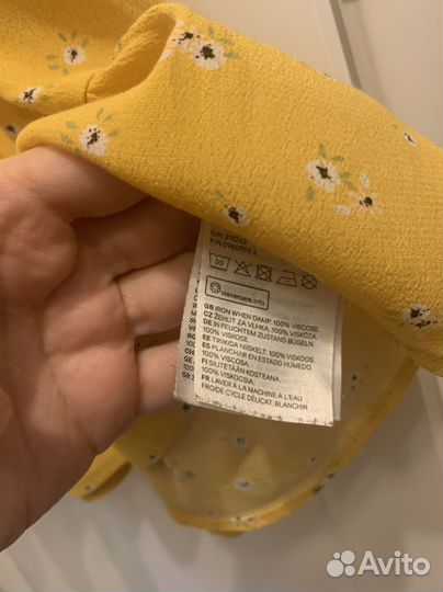 Желтая блуза h&m для девочки 9-10 лет 140 см
