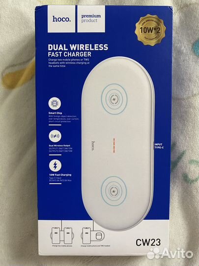 Беспроводная зарядка hoco 2 в 1