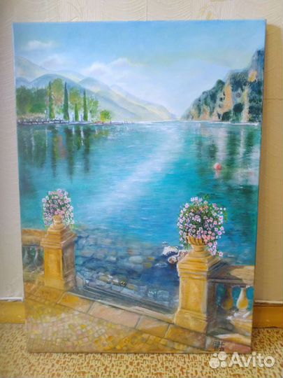 Картина маслом озеро гарда