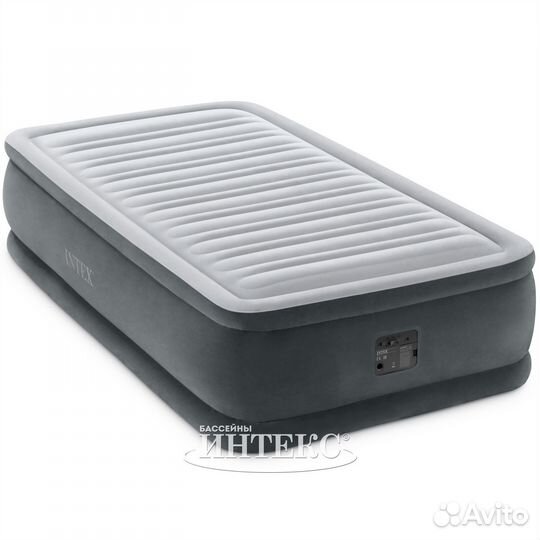 Кровать надувная односпальная Intex Comfort-Plush