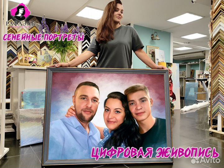 Портрет по фото на холсте