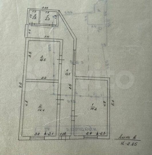 Дом 56,6 м² на участке 10 сот.