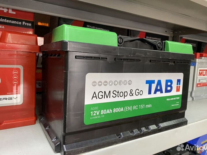 Аккумулятор AGM Tab 80 на Мерседес на зиму